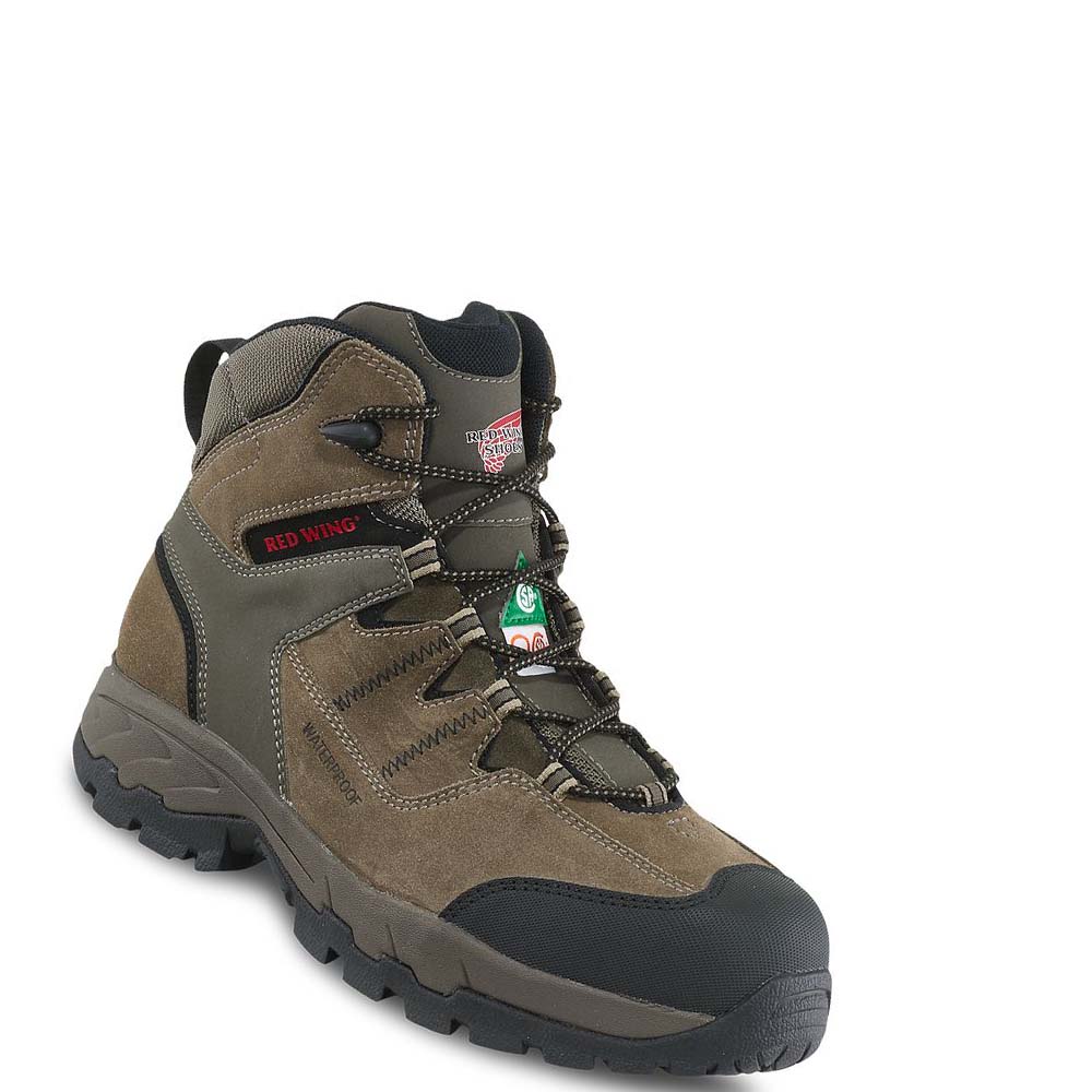 Red Wing TruHiker 6-inch Waterproof CSA Safety Toe Men\'s Hiking Boots Olive | ZA 252XYU